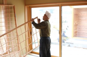 障子の建て込み調整